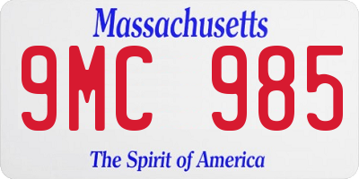 MA license plate 9MC985