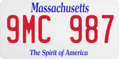 MA license plate 9MC987