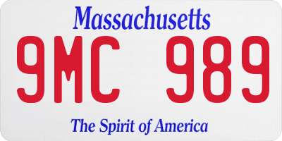 MA license plate 9MC989
