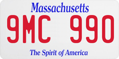 MA license plate 9MC990