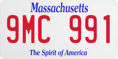 MA license plate 9MC991