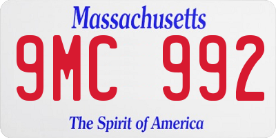 MA license plate 9MC992