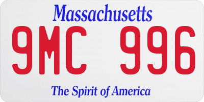 MA license plate 9MC996