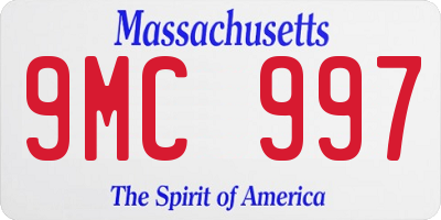 MA license plate 9MC997