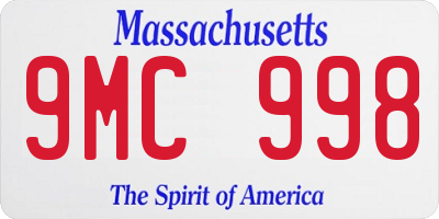 MA license plate 9MC998