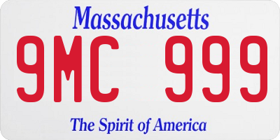 MA license plate 9MC999