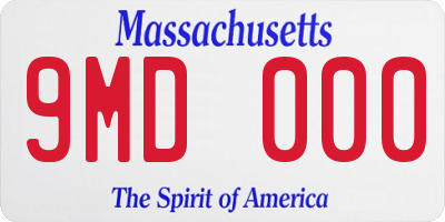 MA license plate 9MD000