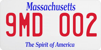 MA license plate 9MD002