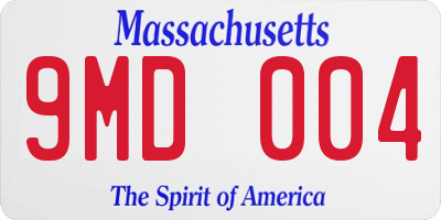 MA license plate 9MD004