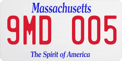 MA license plate 9MD005