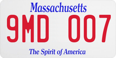 MA license plate 9MD007