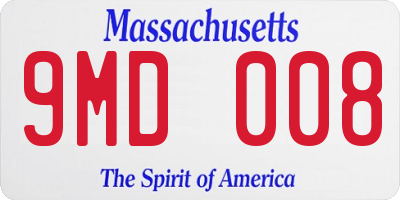 MA license plate 9MD008