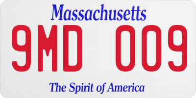 MA license plate 9MD009