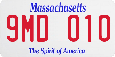 MA license plate 9MD010