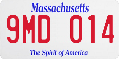 MA license plate 9MD014