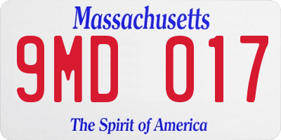 MA license plate 9MD017