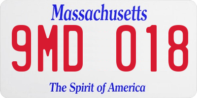 MA license plate 9MD018