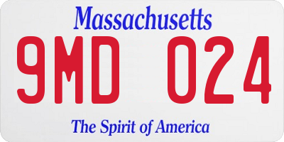 MA license plate 9MD024