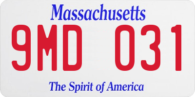 MA license plate 9MD031