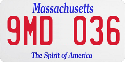 MA license plate 9MD036
