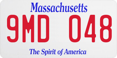 MA license plate 9MD048