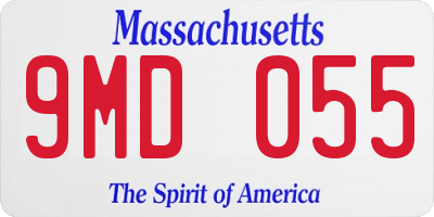 MA license plate 9MD055