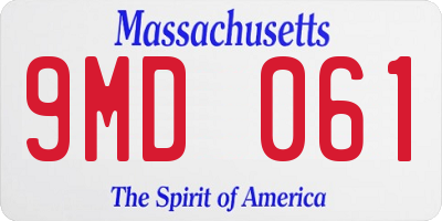 MA license plate 9MD061