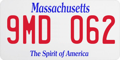 MA license plate 9MD062