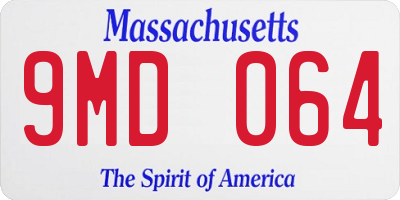 MA license plate 9MD064