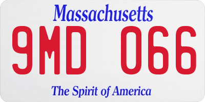 MA license plate 9MD066