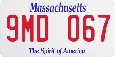 MA license plate 9MD067