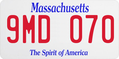 MA license plate 9MD070