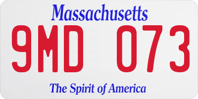 MA license plate 9MD073