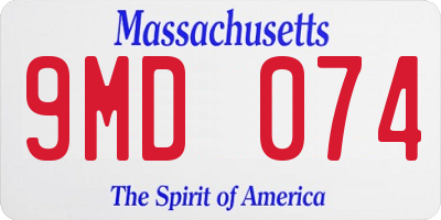 MA license plate 9MD074