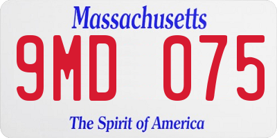 MA license plate 9MD075