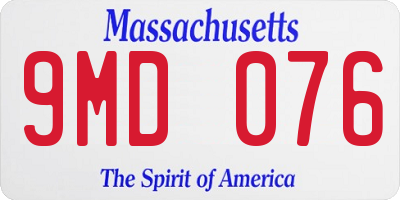 MA license plate 9MD076