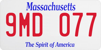 MA license plate 9MD077