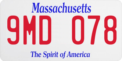 MA license plate 9MD078