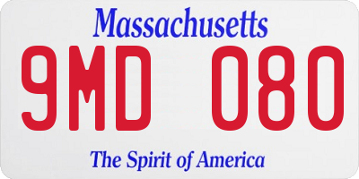 MA license plate 9MD080