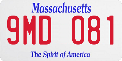 MA license plate 9MD081
