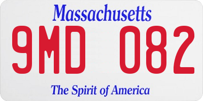 MA license plate 9MD082