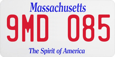 MA license plate 9MD085
