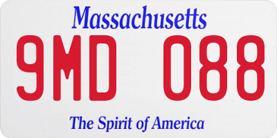 MA license plate 9MD088