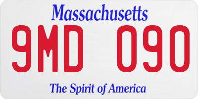MA license plate 9MD090