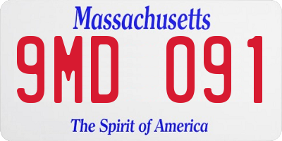 MA license plate 9MD091