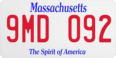 MA license plate 9MD092