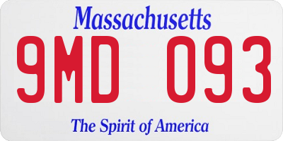 MA license plate 9MD093