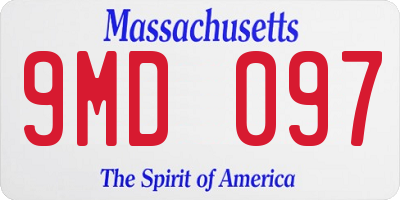 MA license plate 9MD097