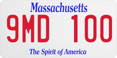 MA license plate 9MD100