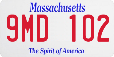 MA license plate 9MD102
